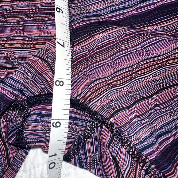 Lululemon Women's Size 10 Multicolor Coral Zipper Pocket Striped Ankle Leggings - Picture 8 of 9